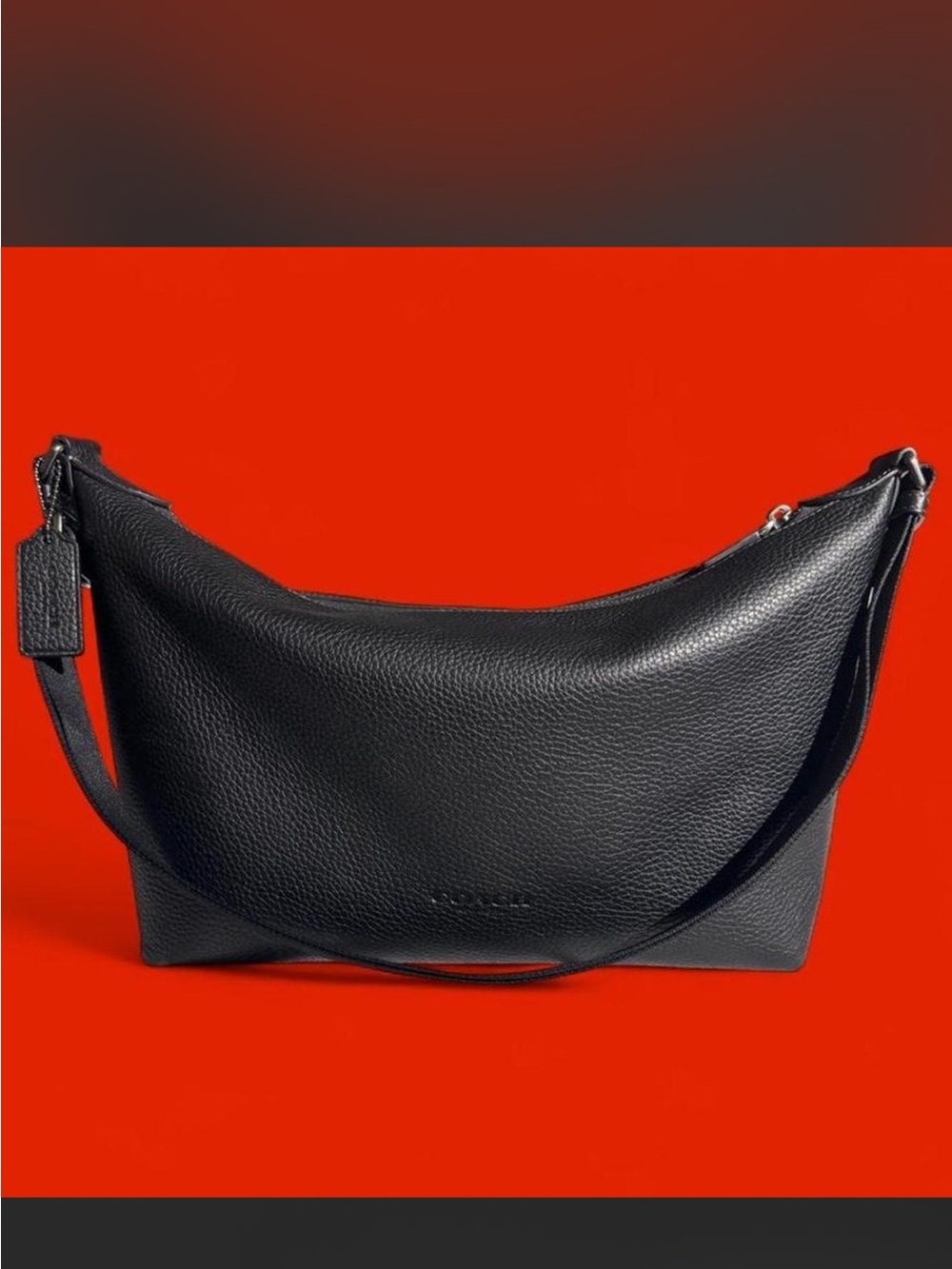 Coach Finn Crossbody Bag in Black Pebbled Leather